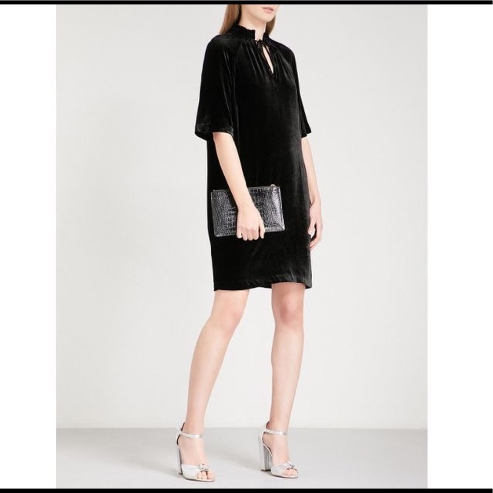 NWT Whistles Velvet Tie Neck Dress